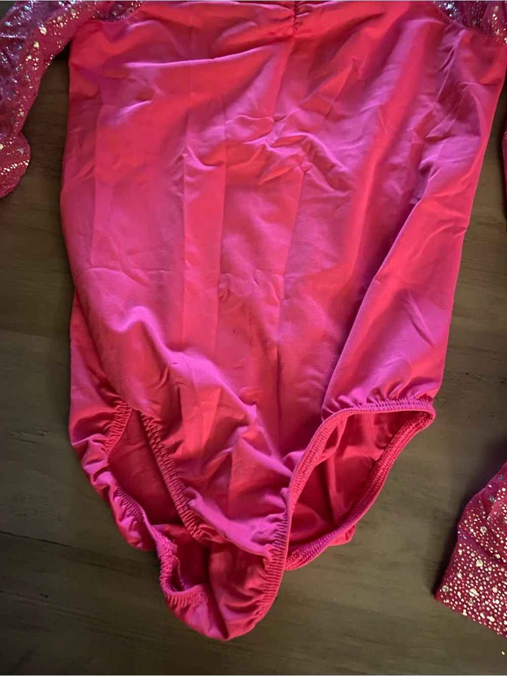 Girls Pink Sparkle Long-Sleeve Leotard Costume size 7/8